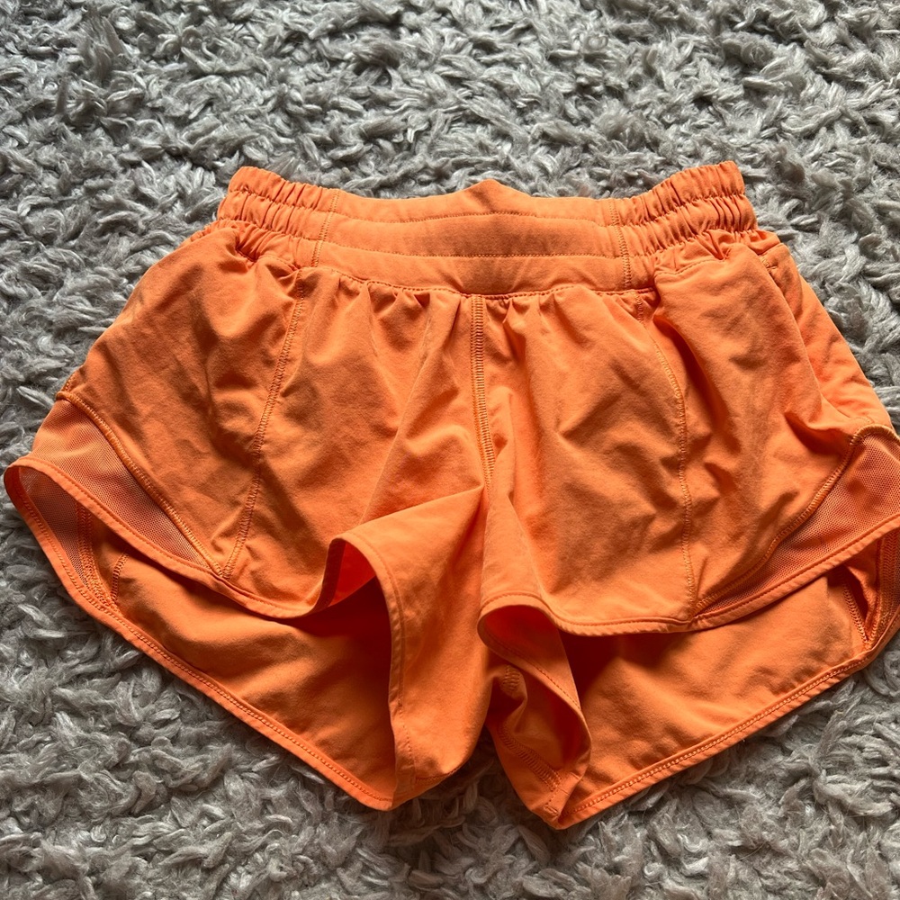 Lululemon Athletica Orange Athletic Shorts Lightweight Moisture-Wicking